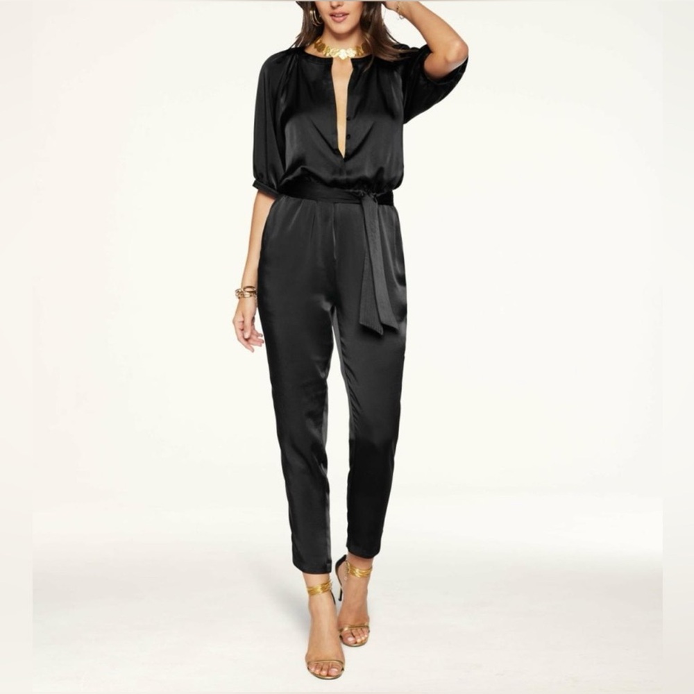 Ramy Brook Black Satin Jumpsuit